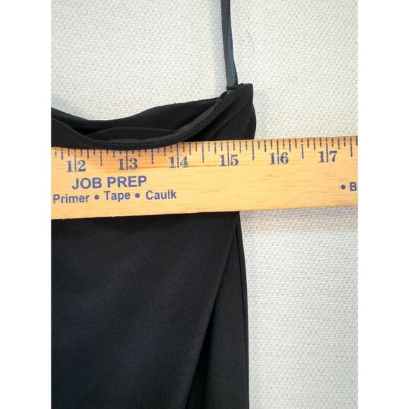 Lauren Ralph Lauren Evening One-Shoulder Dress Size 10 Black Ruffle Detail - Picture 6 of 9